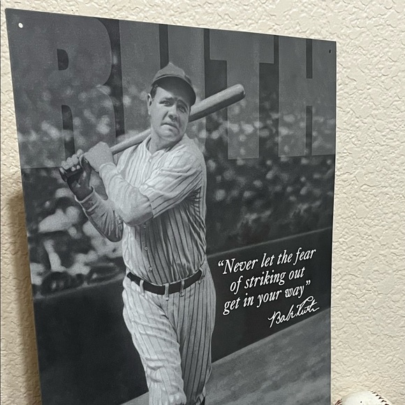Vintage Babe Ruth Metal Sign - Picture 7 of 8